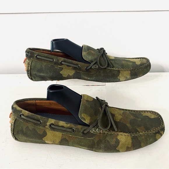 Johnnie-O Getaway Driver Camo Casual Slip On Mocs Moccasins Shoes Men’s Size 12M - Picture 4 of 14